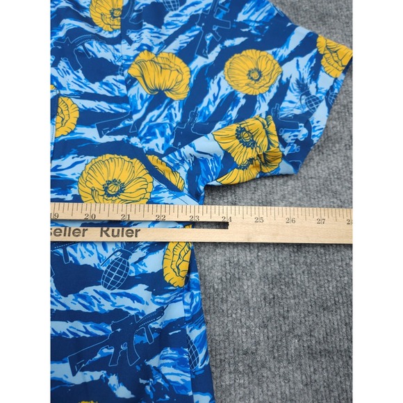 Savage Tacticians Hawaiian Shirt Men's XL Blue AOP Rifle Gernades Golf Military - Picture 7 of 8